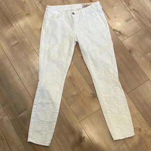 Siwy White Patterned Skinny Jeans Denim Sz 26